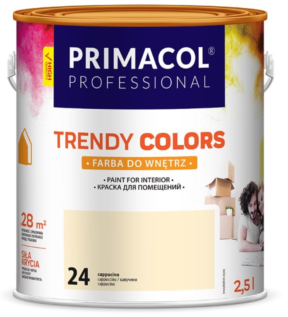 Farba akrylowa Trendy Colors 2,5 l mat cappucino do ścian i sufitów